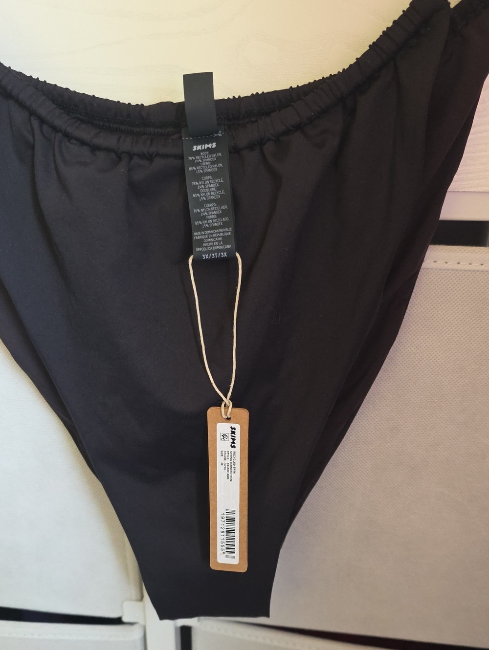 SKIMS Black High-Rise Bikini Bottom